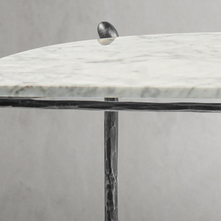 Thomson Horn Semi-Circle Marble Console Table