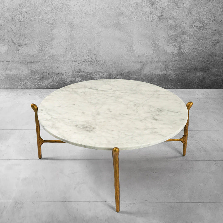 Thomson Round Horn Marble Coffee Table & Side Table