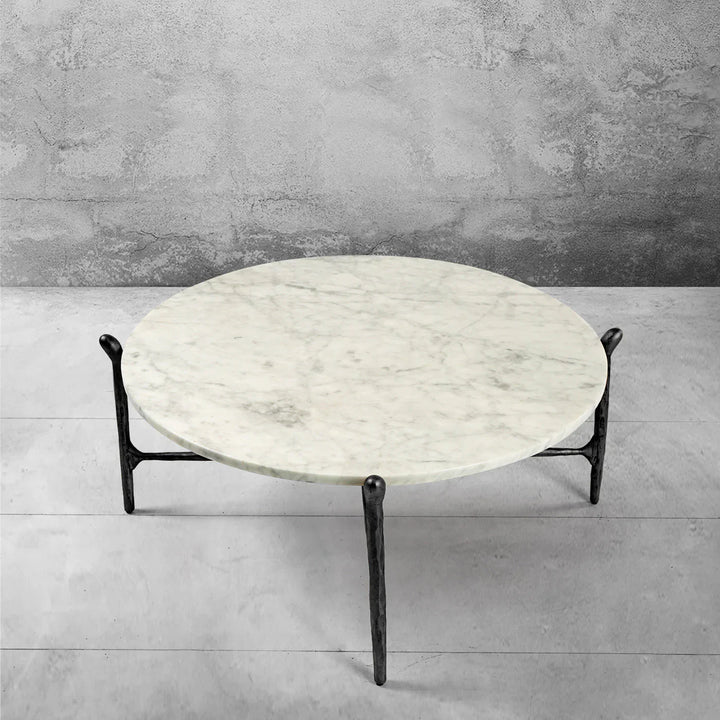 Thomson Round Horn Marble Coffee Table & Side Table