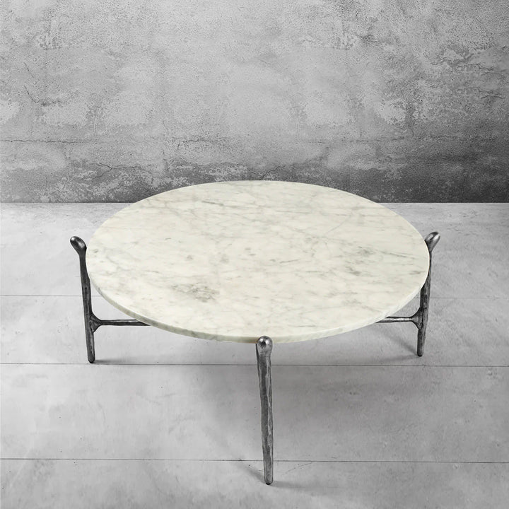 Thomson Round Horn Marble Coffee Table & Side Table