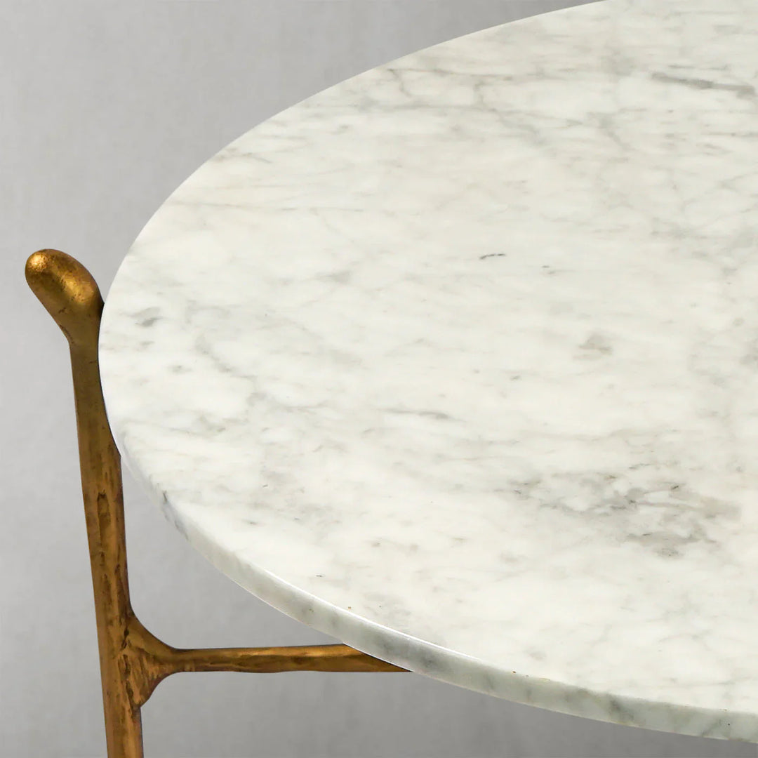 Thomson Round Horn Marble Coffee Table & Side Table