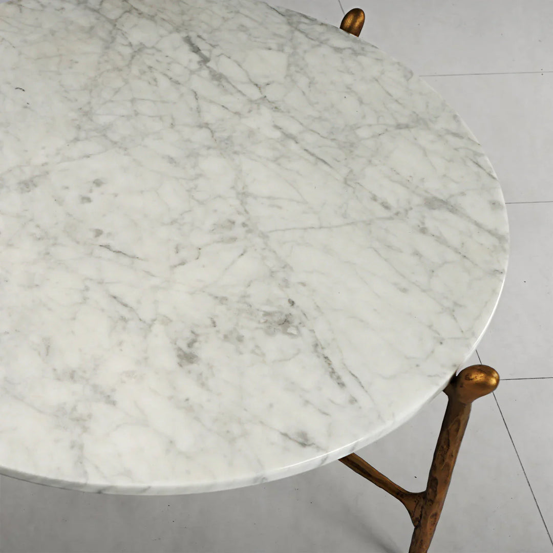 Thomson Round Horn Marble Coffee Table & Side Table