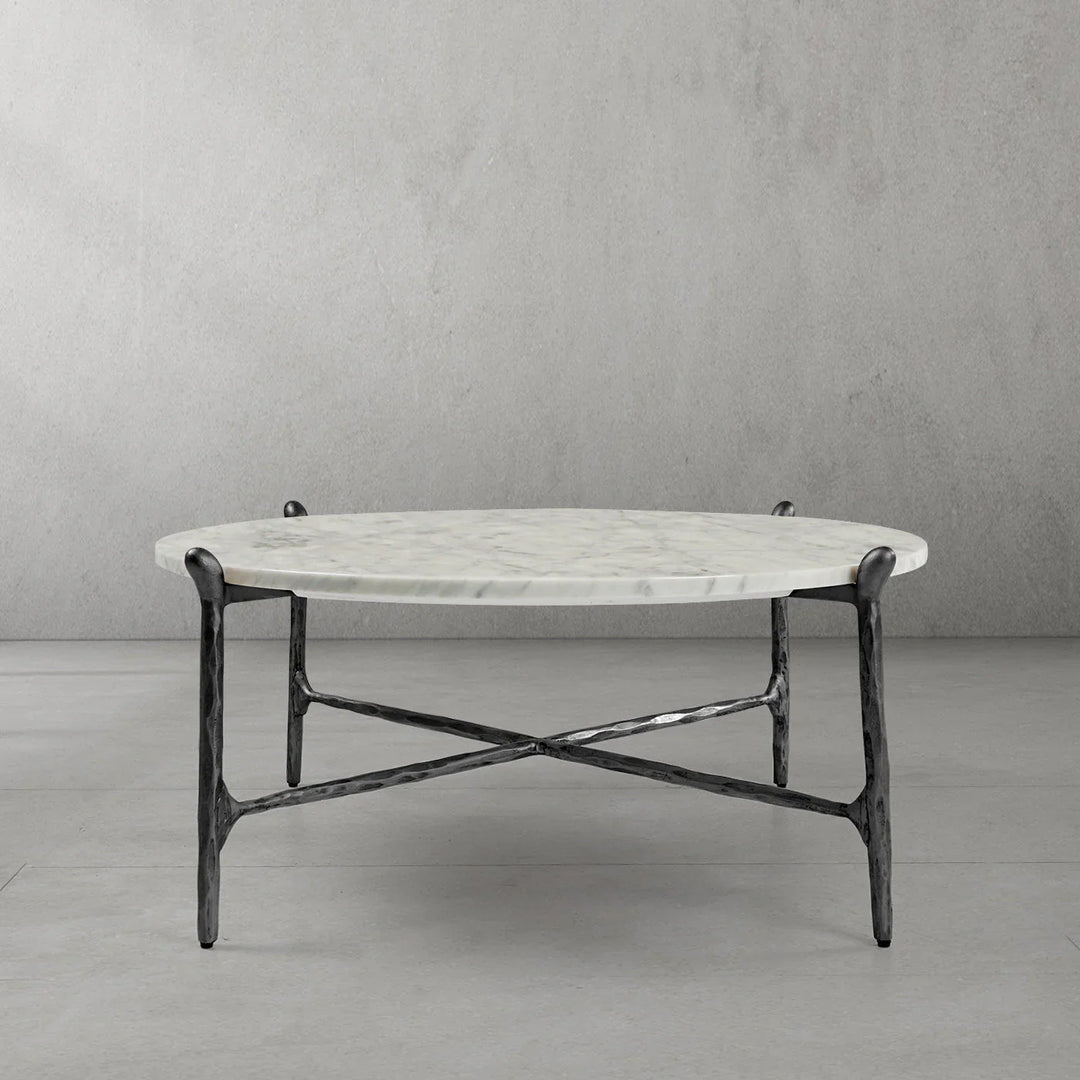 Thomson Round Horn Marble Coffee Table & Side Table