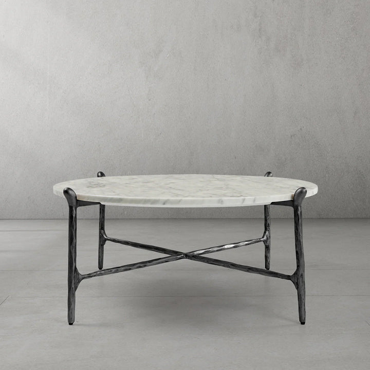 Thomson Round Horn Marble Coffee Table & Side Table