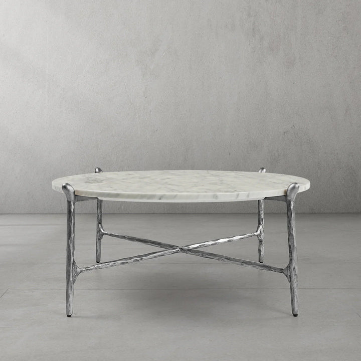 Thomson Round Horn Marble Coffee Table & Side Table