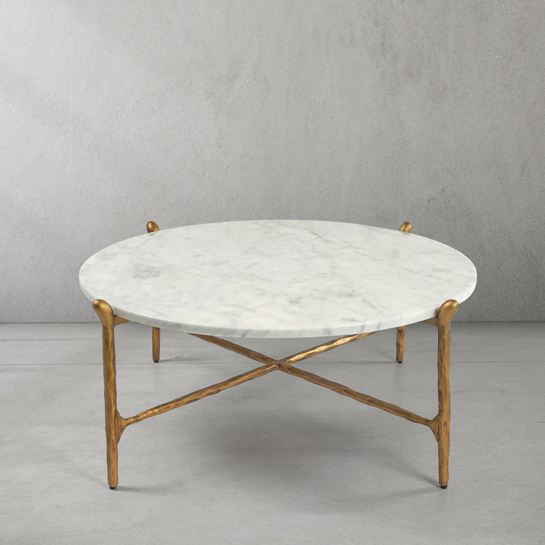 Thomson Round Horn Marble Coffee Table & Side Table