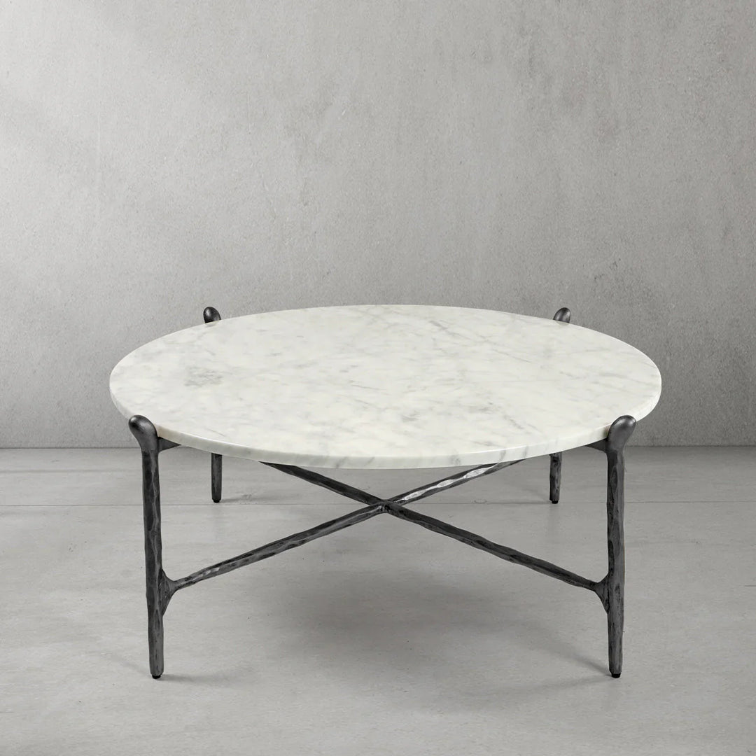 Thomson Round Horn Marble Coffee Table & Side Table