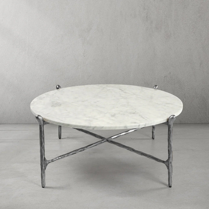 Thomson Round Horn Marble Coffee Table & Side Table