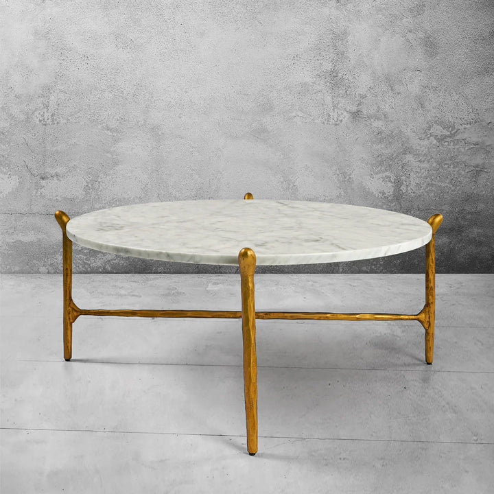 Thomson Round Horn Marble Coffee Table & Side Table