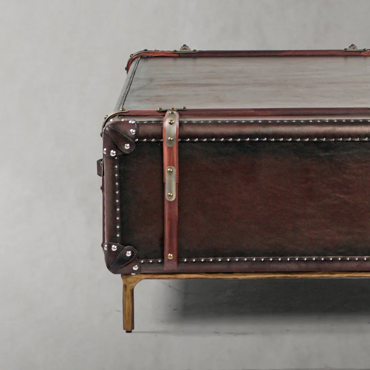 Thomson Vintage Cowhide Rattan Coffee Table