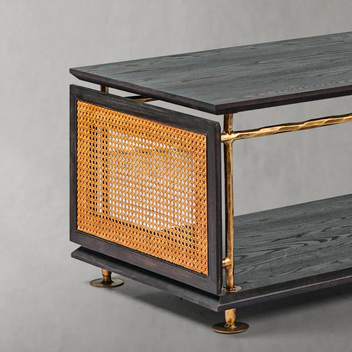 Thomson Vintage Rattan Wooden Coffee Table