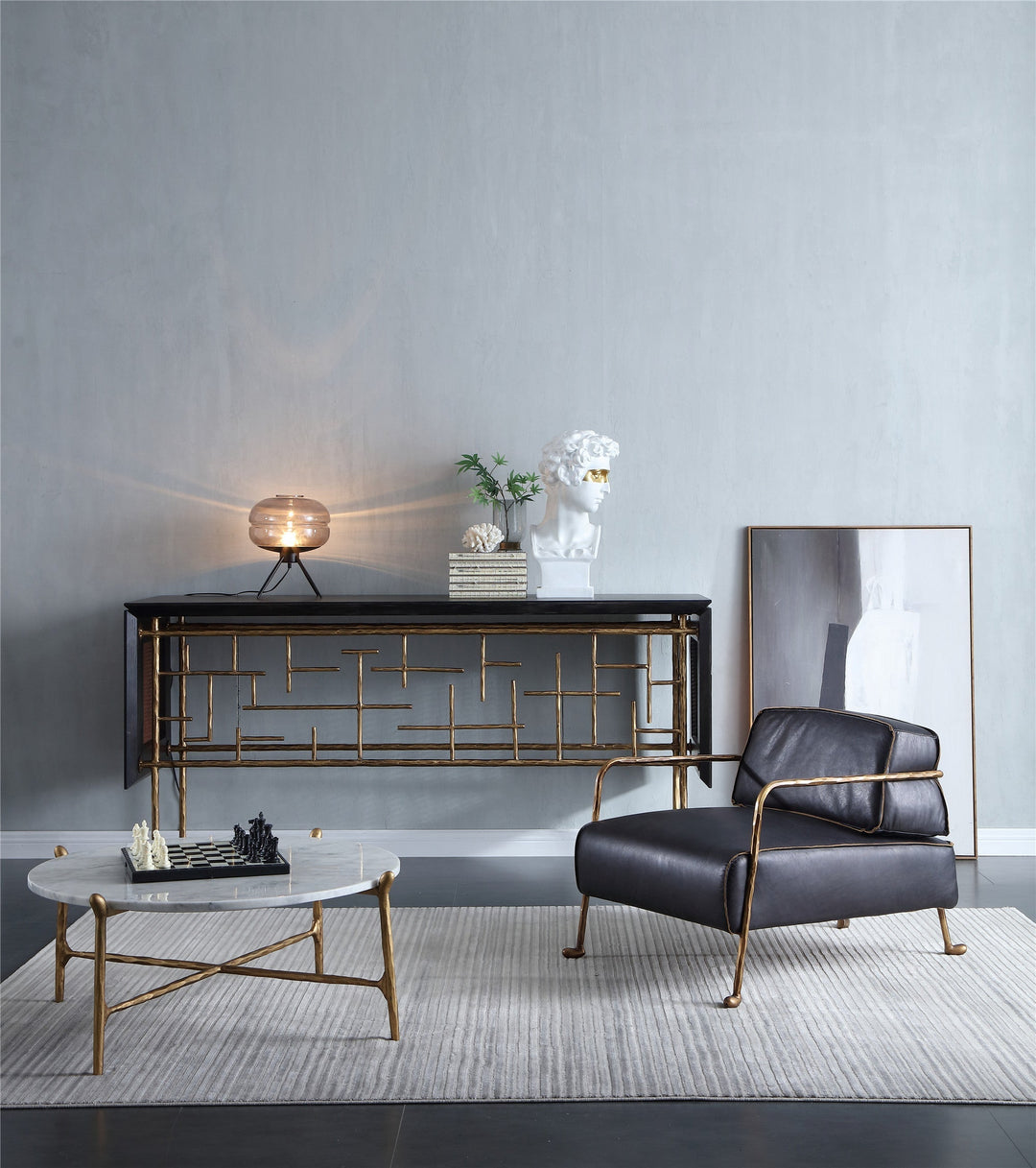 Thomson Metal Frame Rattan Console Table