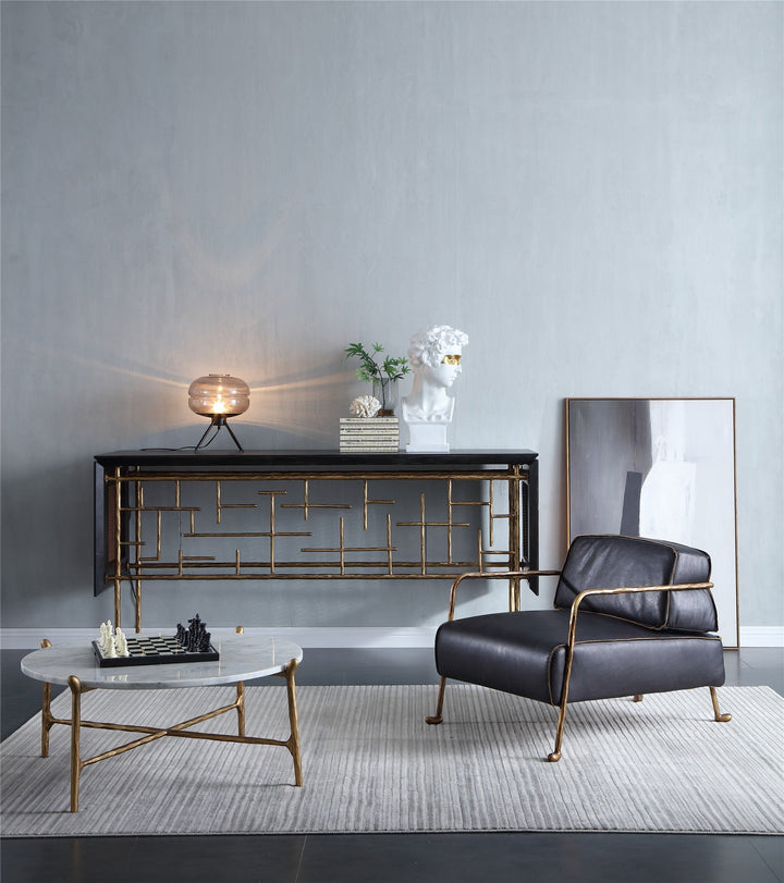 Thomson Metal Frame Rattan Console Table