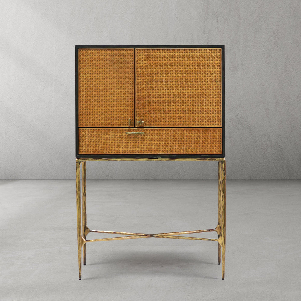 Thomson Metal Frame Rattan Side Cabinet