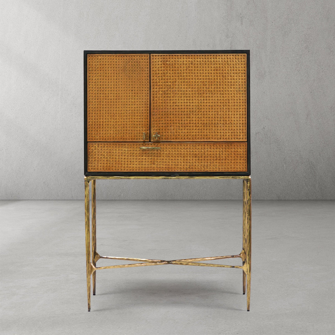 Thomson Metal Frame Rattan Side Cabinet