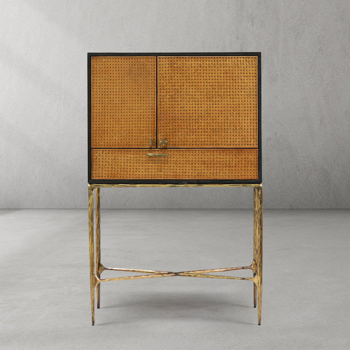 Thomson Metal Frame Rattan Side Cabinet