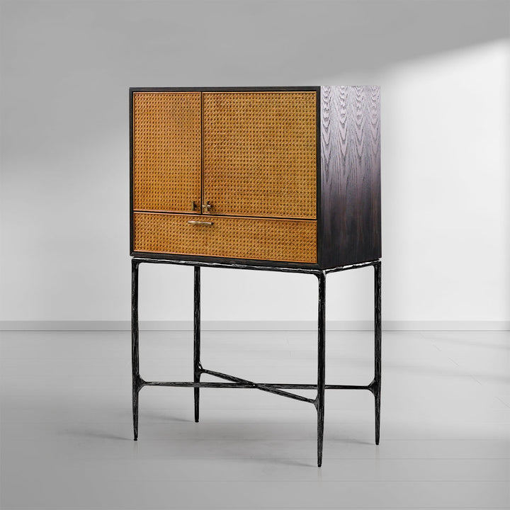 Thomson Metal Frame Rattan Side Cabinet