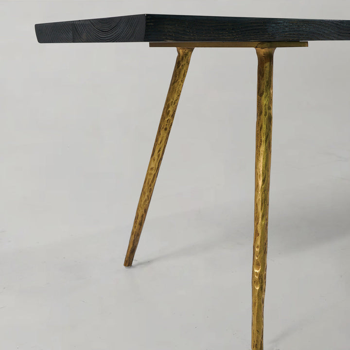 Thomson Retro Copper Frame Solid Wood Dining Bench