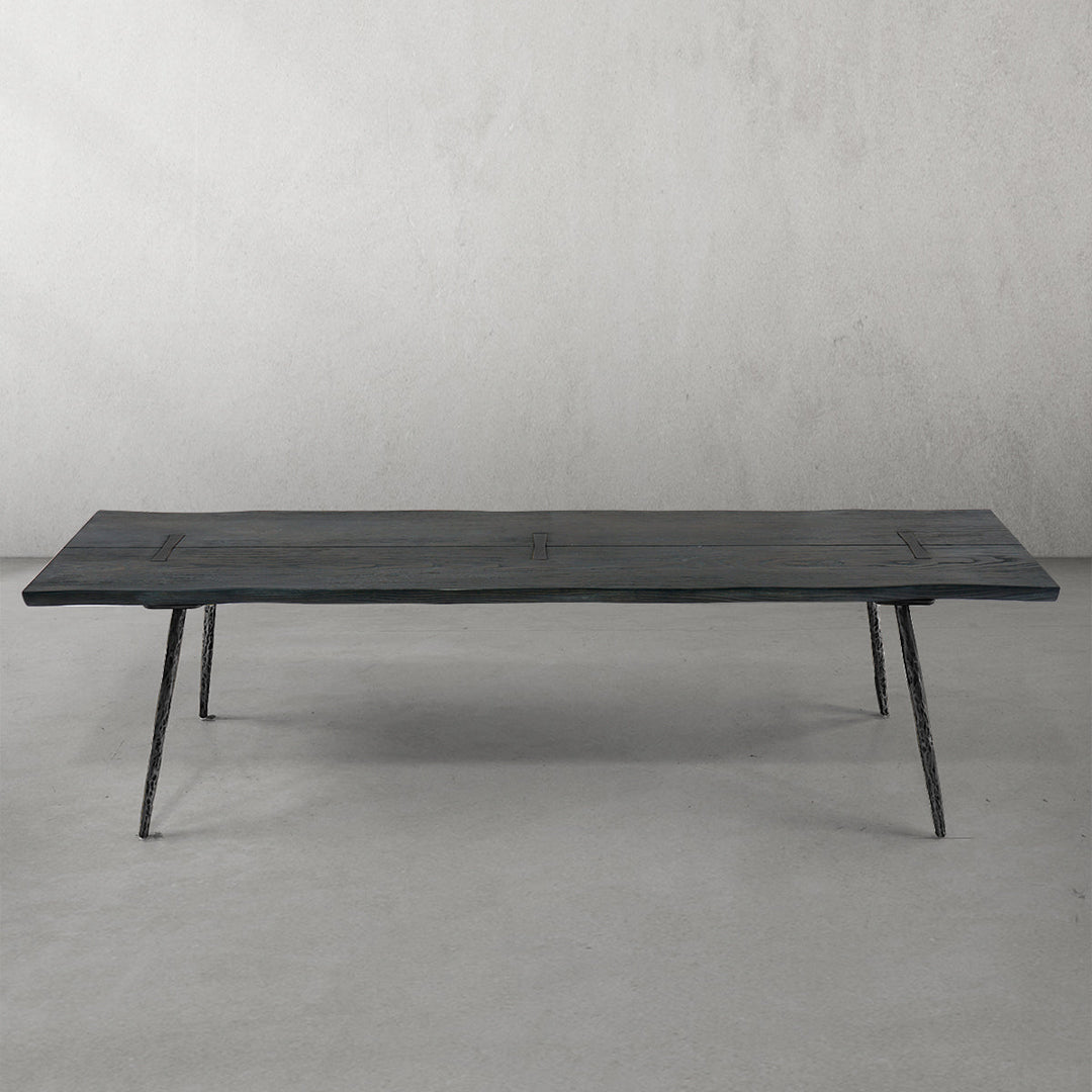 Thomson Retro Copper Frame Solid Wood Dining Bench