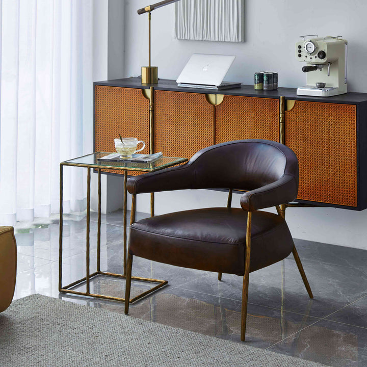 Thomson Tempered Glass C-Shaped Side Table