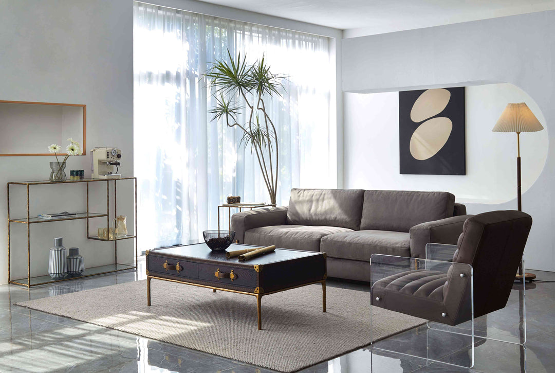 Thomson Vintage Leather Square Coffee Table