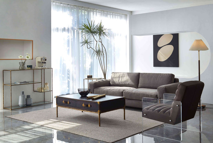 Thomson Vintage Leather Square Coffee Table