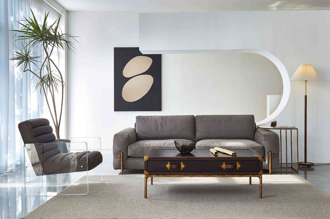 Thomson Vintage Leather Square Coffee Table