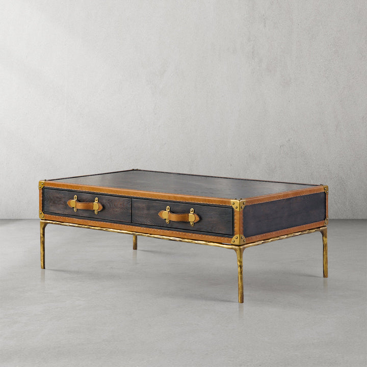 Thomson Vintage Leather Square Coffee Table