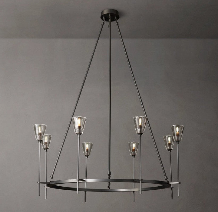 Torsio Verre Round Chandelier 46"