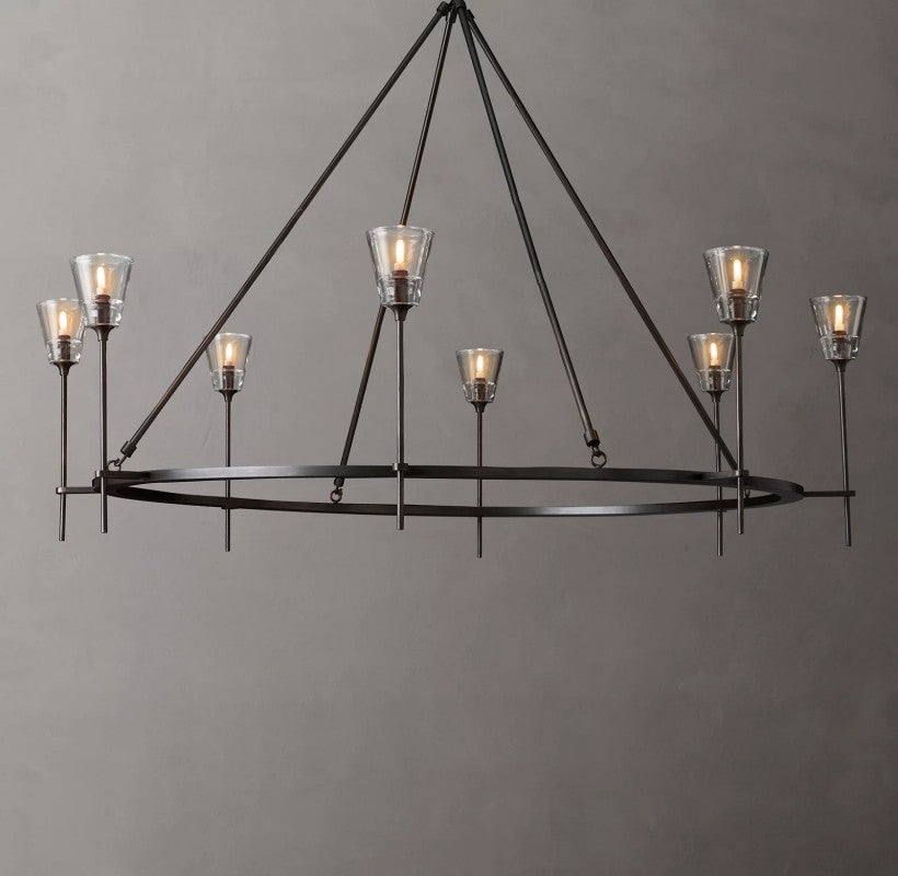 Torsio Verre Round Chandelier 58"