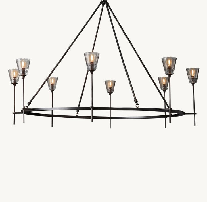 Torsio Verre Round Chandelier 58"