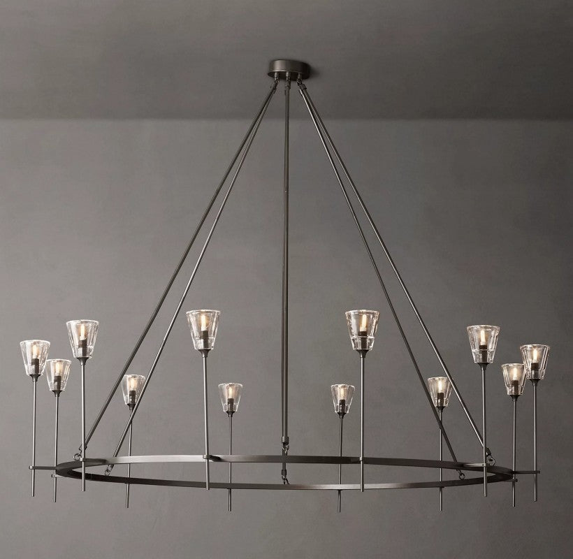 Torsio Verre Round Chandelier 70"