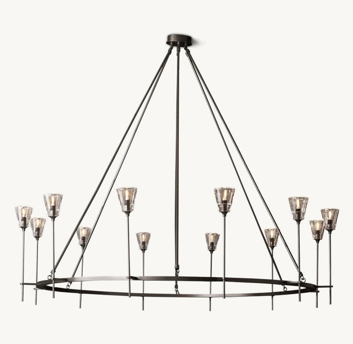 Torsio Verre Round Chandelier 70"