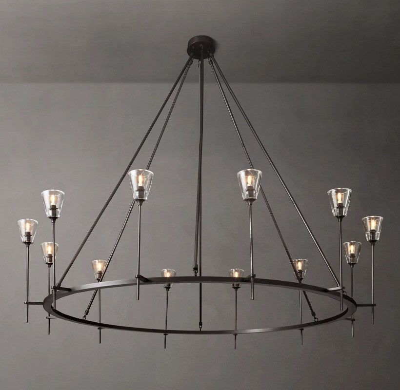 Torsio Verre Round Chandelier 70"