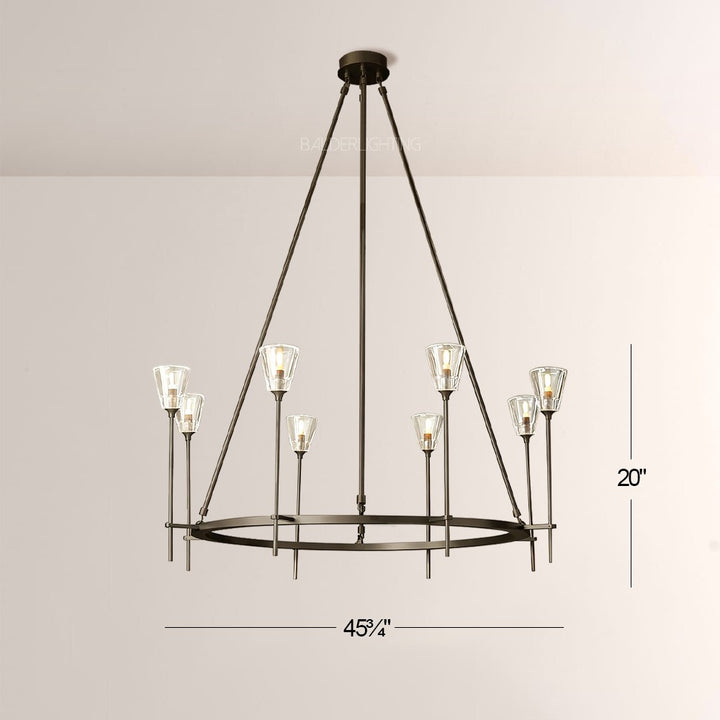 Torsio Verre Round Chandelier 46"