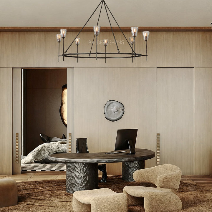 Torsio Verre Round Chandelier 58"