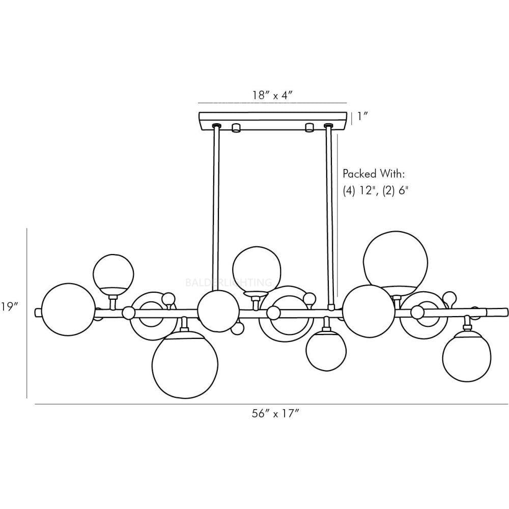 Trosa Linear Chandelier 56"