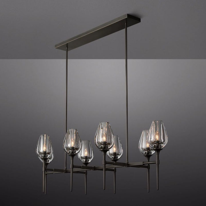 Tulip Series Glass Linear Chandelier