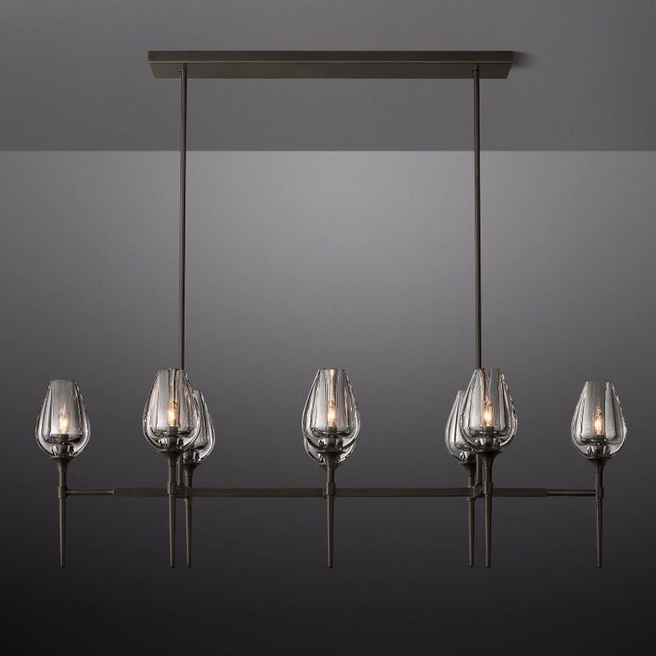 Tulip Series Glass Linear Chandelier