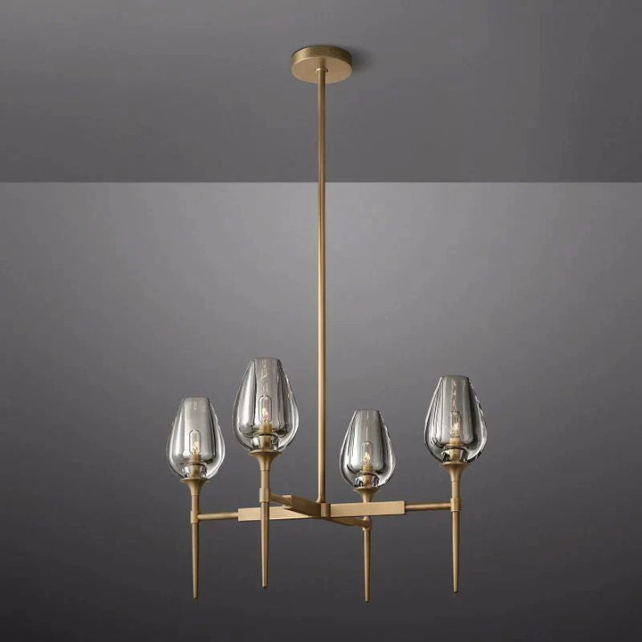 Tulip Series Glass Round Chandelier 42"D