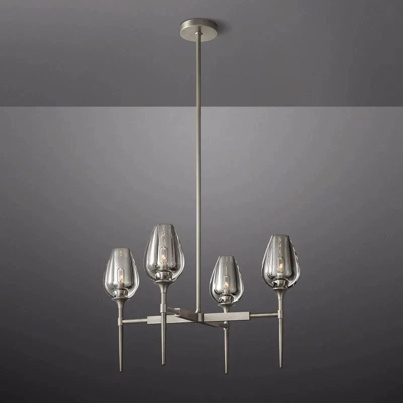 Tulip Series Glass Round Chandelier 42"D