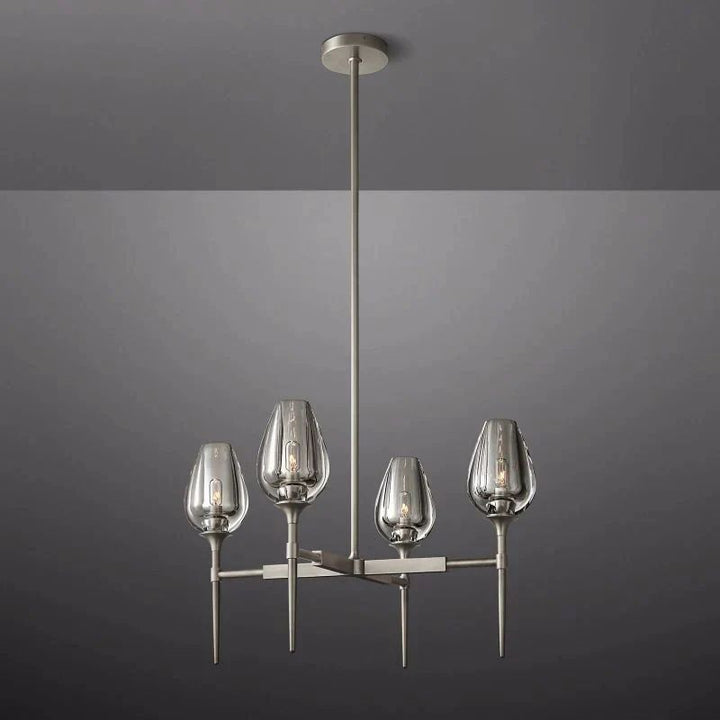 Tulip Series Glass Round Chandelier 42"D