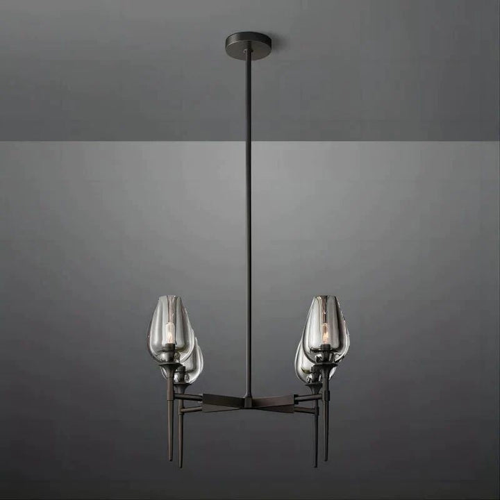 Tulip Series Glass Round Chandelier 42"D