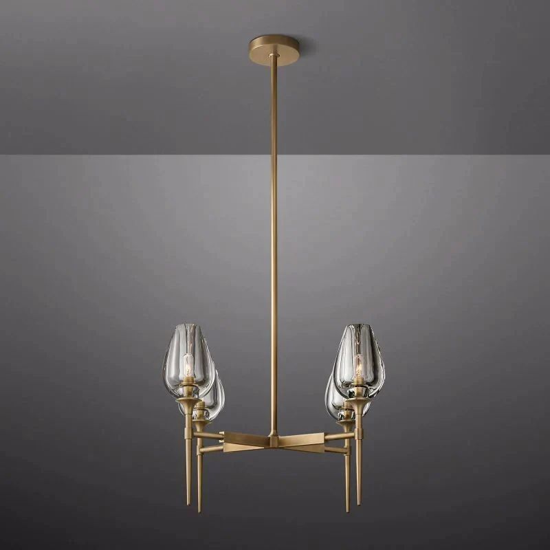 Tulip Series Glass Round Chandelier 42"D