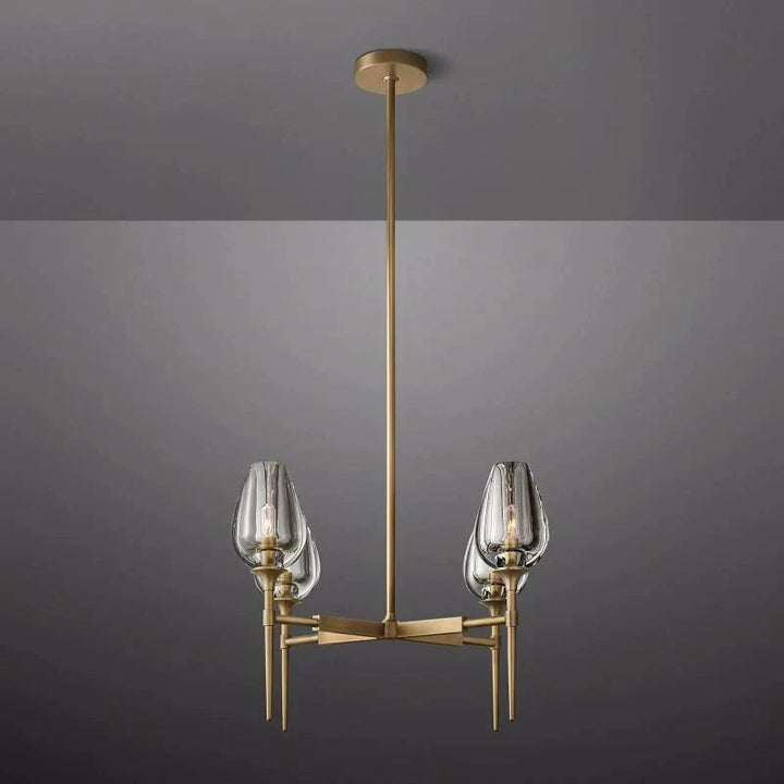 Tulip Series Glass Round Chandelier 42"D