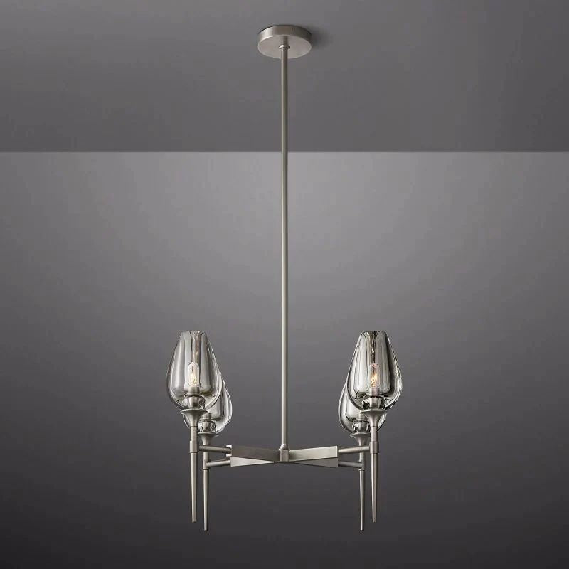 Tulip Series Glass Round Chandelier 42"D
