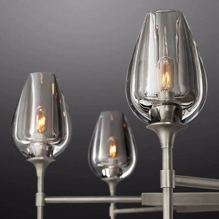 Tulip Series Glass Round Chandelier 42"D