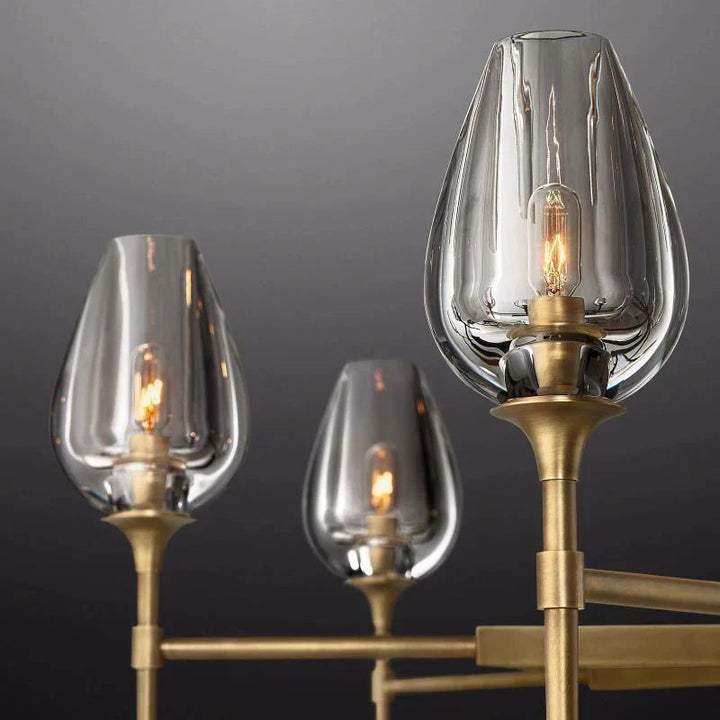 Tulip Series Glass Round Chandelier 42"D