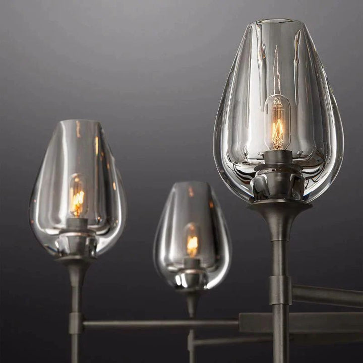 Tulip Series Glass Round Chandelier 42"D