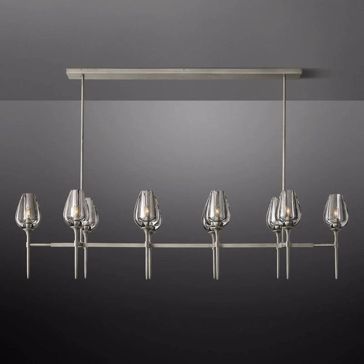 Tulip Series Glass Linear Chandelier